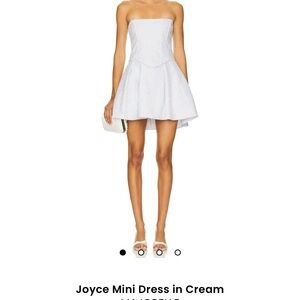 MAJORELLE Strapless Mini Bridal Dress in White